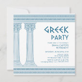Carte Greek Retirement Party in blue (Devant)