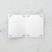 Carte Green and gold Christmas tree, reindeer (Intérieur)