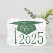 Carte Green and Silver Floral Casquette 2025 (Debout devant)