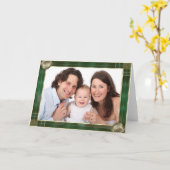Carte Green Antique Frame Ajouter Votre Photo Ici (Fleur jaune)