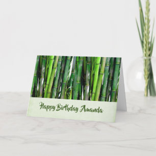 Carte Green Bamboo Stalks Nature Photographie Anniversai