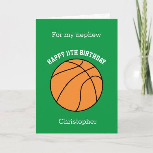 Carte Green Basketball 11e anniversaire (Devant)