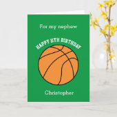 Carte Green Basketball 11e anniversaire (Fleur jaune)