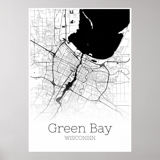 Carte Green Bay - Wisconsin - Poster de carte de v (Devant)