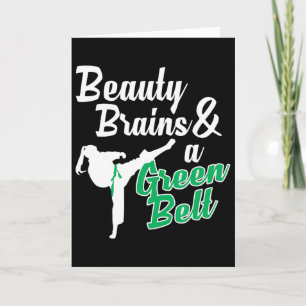 Carte Green Belt Taekwondo Martial Arts Funny Judo Citat