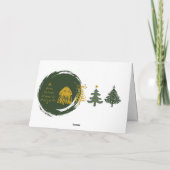 Carte Green Bow & Trees Doodles Holiday Fold Card (Dos)