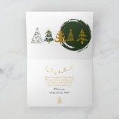 Carte Green Bow & Trees Doodles Holiday Fold Card (Intérieur)