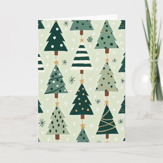 Carte Green Christmas Trees Card (Devant)