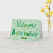 Carte Green Dinosaur letters (Fleur jaune)