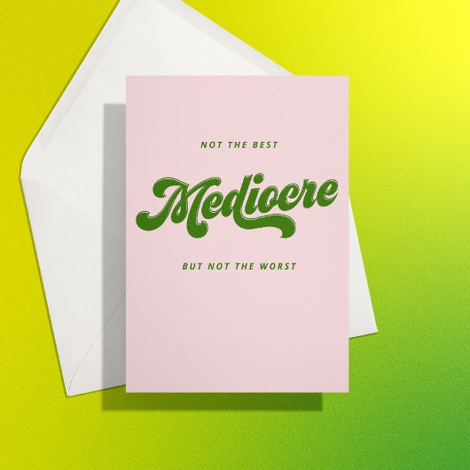 Carte Green Disco Lettering Mediocre Félicitations