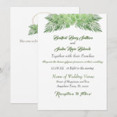 Carte Green Eucalyptus Palm feuilles Mariage élégant (Devant / Derrière)