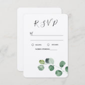 Carte Green Eucalyptus RSVP (Devant / Derrière)