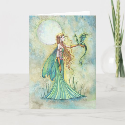 Carte Green Fairy and Dragon Imaginaire Art (Devant)