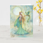 Carte Green Fairy and Dragon Imaginaire Art (Fleur jaune)