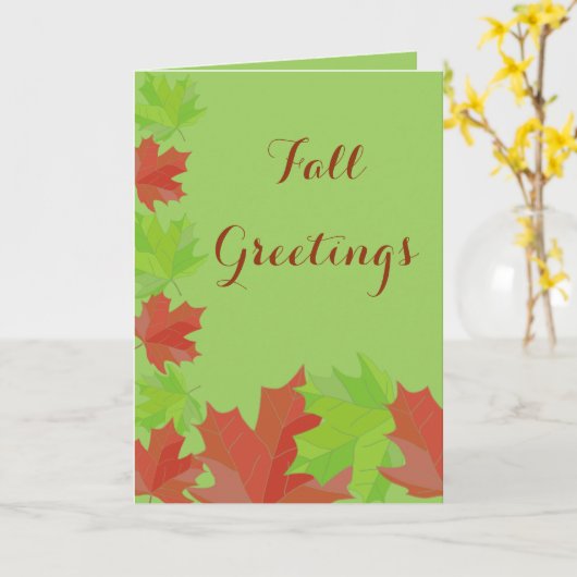 Carte Green Fall quitte salutations (Fleur jaune)