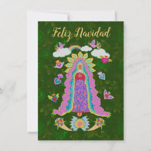 Carte Green Feliz Navidad Dame de Noël de Guadalupe
