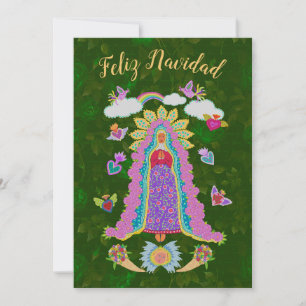 Carte Green Feliz Navidad Dame de Noël de Guadalupe