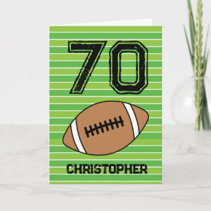 Carte Green Football 70th Birthday Card