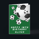 Carte Green Football Football Ball Kids Boy Joyeux anniv<br><div class="desc">Green Soccer Football Ball Kids Boy Bonne Carte d'Anniversaire. Personnalisez avec votre nom et faites une carte de voeux d'anniversaire cool pour un footballeur ou un fan de football.</div>