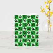 Carte Green Frog Feet Whimsical Animal Tracks (Fleur jaune)