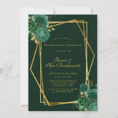 Carte Green Gold Floral Bridesmaitres déjeuner Invitatio (Devant)