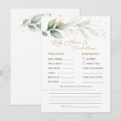 Carte Green & Gold Foliage Bébé Prédiction et conseil (Devant / Derrière)