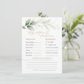 Carte Green & Gold Foliage Bébé Prédiction et conseil (Debout devant)