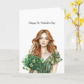 Carte Green Gold Glitz Shamrock St. Patrick's Day (Fleur jaune)