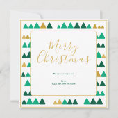 Carte Green & Golden Trees Merry Christmas Square Card (Devant)