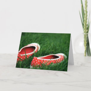 Carte Green Grass Red Polka Point Photo Note Anniversair
