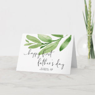 Carte Green Happy First Fête des pères Cadeau pour Nouve