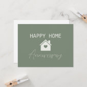 Carte Green Happy Home Anniversaire Immobilier (Devant/Arrière en situation)