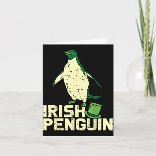Carte Green Irish Penguin Cute St Patricks Day Animal Lo (Devant)