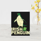 Carte Green Irish Penguin Cute St Patricks Day Animal Lo (Fleur jaune)