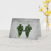 Carte Green Men Ivy & Silver Gay Handfasting Bénédiction (Fleur jaune)