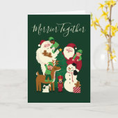 Carte Green Merrier Ensemble Père Noël et amis (Fleur jaune)