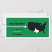 Carte Green New State, New Address ! Texas Moving (Devant)