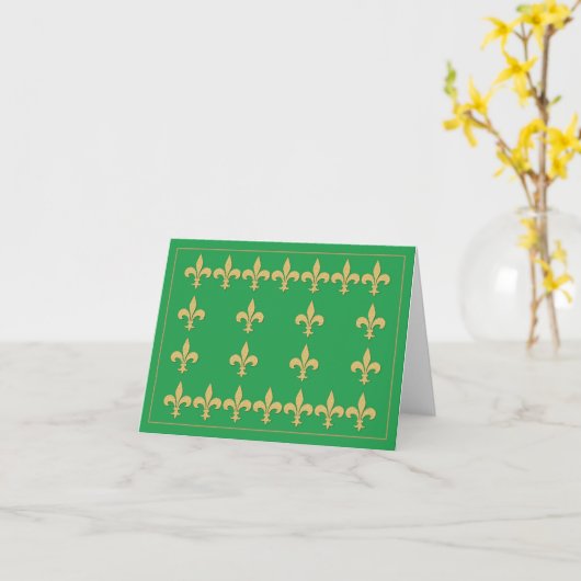 Carte Green Note avec couleur or Fleur de Lis (Fleur jaune)
