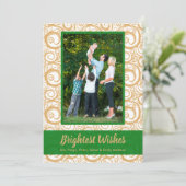 Carte Green on Gold Swils Photo de Noël (Debout devant)