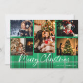Carte Green Plaid 5 Joyeux Noël Photo (Devant)