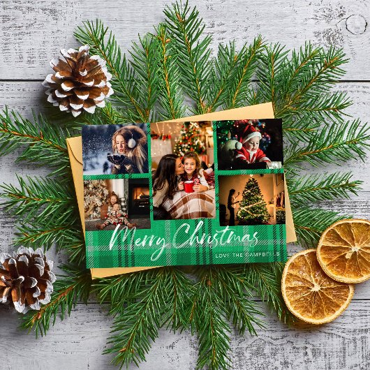 Carte Green Plaid 5 Joyeux Noël Photo