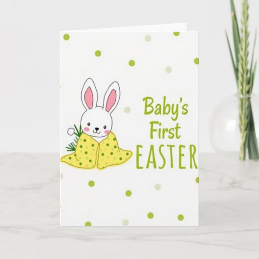 Carte Green Polka Dot Baby Card (Devant)