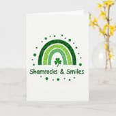 Carte Green Rainbow Dots Pattern Card (Fleur jaune)