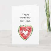Carte Green Red Heart Watermelon Birthday (Devant)