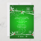 Carte Green Red White Holly Holiday Invitation (Dos)