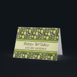 Carte Green Retro Brother Anniversaire<br><div class="desc">Carte d'anniversaire pour frère avec un motif rétro vert amusant et verset réfléchi.</div>