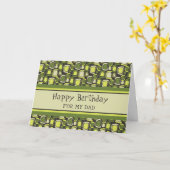 Carte Green Retro Papa Anniversaire (Fleur jaune)