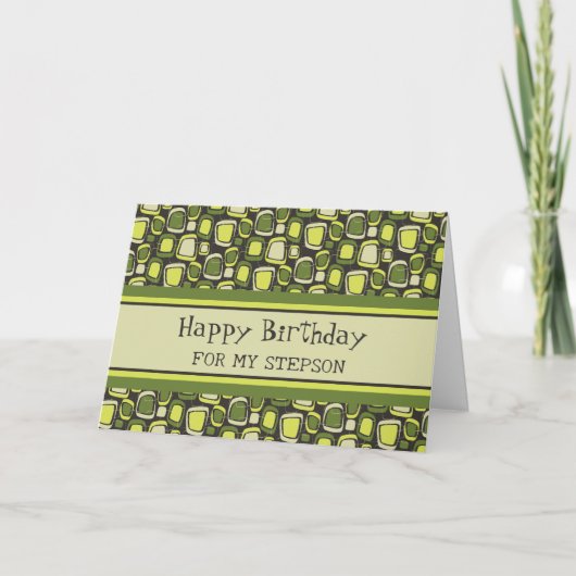 Carte Green Retro Stepson Anniversaire (Devant)