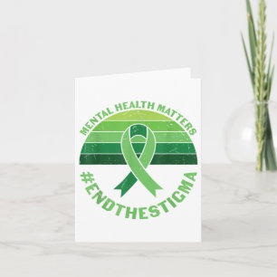Carte Green Ribbon Warrior & Supporters - Mental Hea