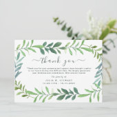 Carte Green Rustic Eucalyptus Funérailles Merci Note (Debout devant)